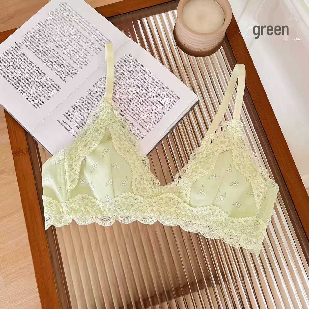 

Кружевной бюстгальтер с цветочным узором для женщин - Летний тонкий стиль с чашкой в форме кроличьих ушек, дышащая и удобная посадка для большой груди 34