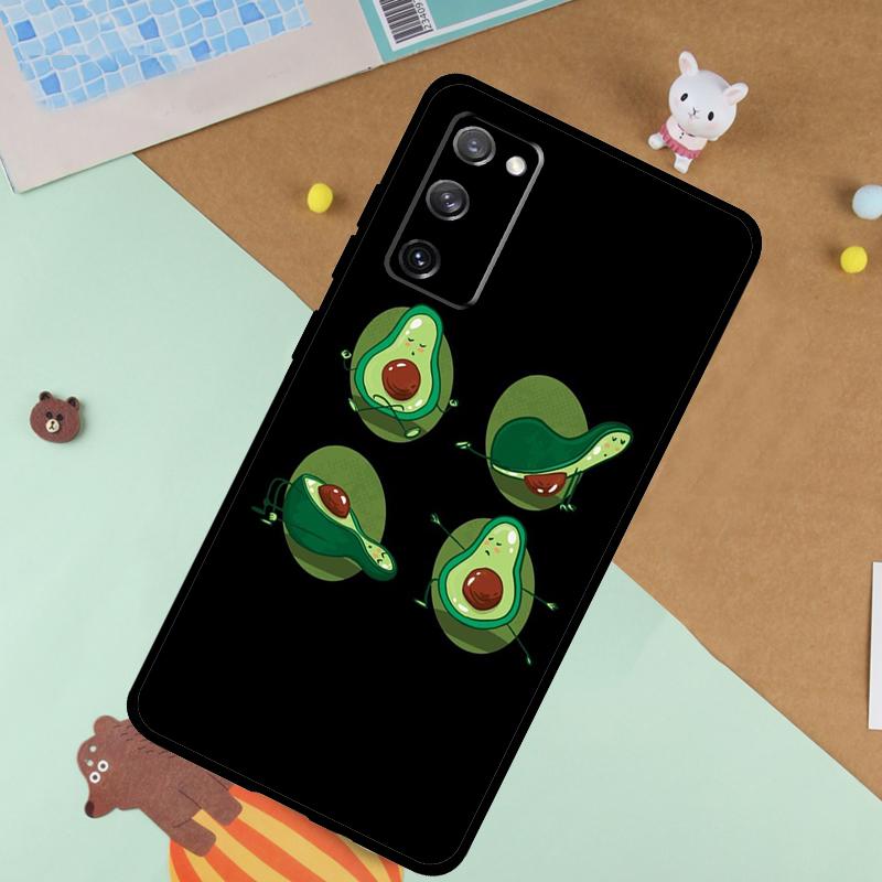 Avocado Yoga Funny Pattern Soft Case For Samsung Galaxy S24 Ultra S9 S10 S20 S22 S21 Plus S23 FE S25 Ultra Funda Cover