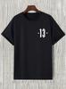 Number 13 Graphic T Shirt Mens Gothic Punk Style Streetwear Black Cotton Tops