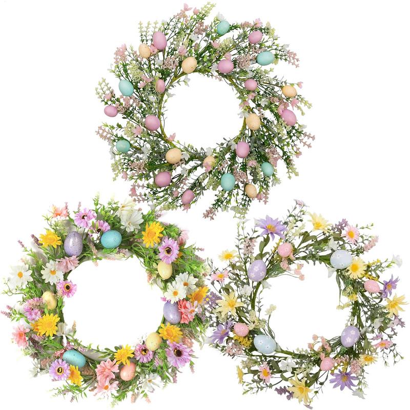 Spring Wreath With Eggs Colorful Egg Spring Wreath Artificial Flower Easter Wreath Farmhouse Easter Decorations With Mixed Twigs