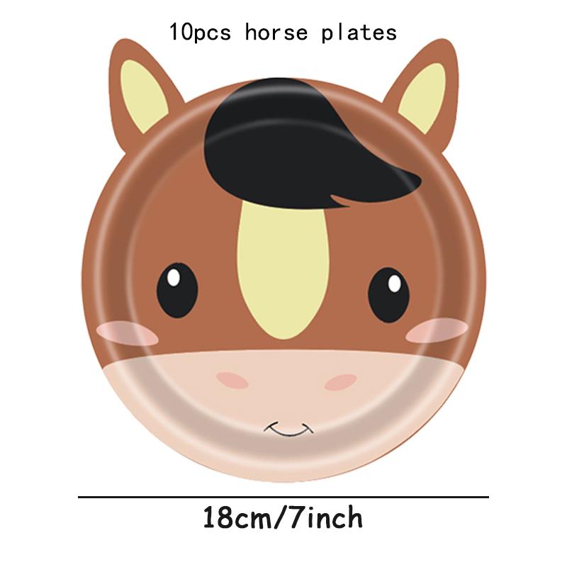 10pcs Farm Animals Party Paper Plates Cow Sheep Duck Chick  Disposable Plate Kids Children Birthday Tableware Parties Supply