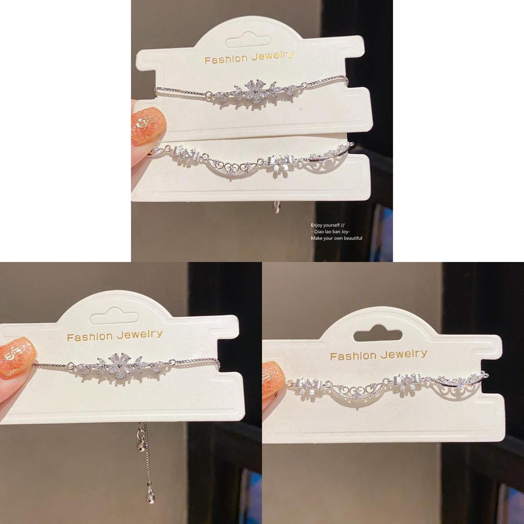 Copper Zircon Butterfly Bow Fashion Bracelet With Cubic Zirconia For Women