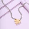 Romantic Heart Shaped Necklace For Couples Fashion Jewelry Featuring Interchangeable Pendant Design