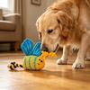 Stuffed Bee Dog Toy Squeaky Canvas Bee Dog Chew Toy with Rope Knot Interactive Tug-of-War Toy for Puppy Teething Boredom Relief