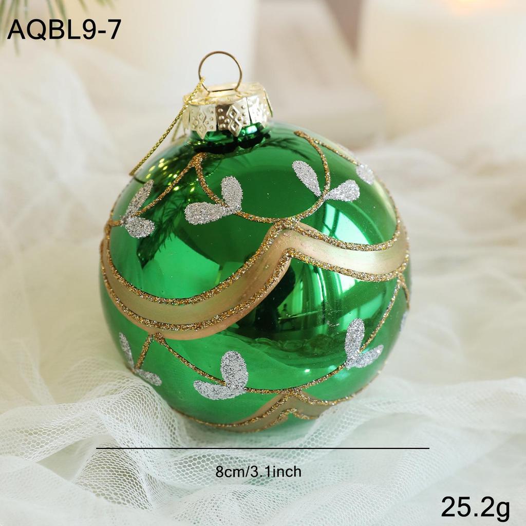 8CM Multicolor Glass Ball Ornament for Christmas Tree Decoration