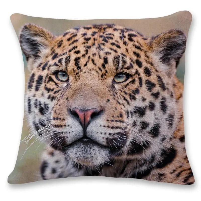 Home Decor Animal World Tiger Lion Pattern Polyester Pillowcase Cushion Cover For Bedroom Living Room Funda De Almohada