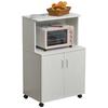 Carrello da Cucina Carrello per Microonde Armadietto 2 Ante - dim. 60,4L x 40,3P x 97A cm - Bianco