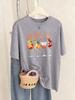 Cocktail Social My Favorite Prints TShirts Women Summer Loose Short Sleeve Tops ONeck Soft T Shirt Basics Casual Woman Clothes