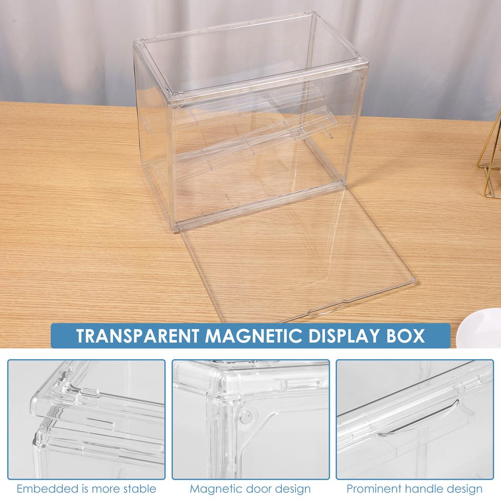 2Pcs Acrylic Display Stand Desktop Multipurpose 3 Tier Display Box Clear Showcase for Collectible Figures and Blind Box Toys