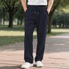 Mens Casual Trousers Men Corduroy Baggy Sweatpants, Drawstring Waist Straight Leg Joggers, Pants Solid Color Athletic for Jogging Gym Workout