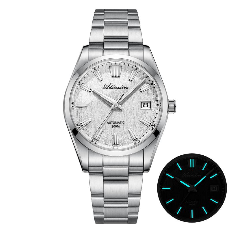 ADDIESDIVE Luxury Automatic Mechanical For Men Green Texture Dial Sapphire Crystal BGW9 Luminous Diver Watch AD2075 reloj hombre