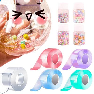 Fita dupla face de espuma pode ser soprada com glitter, adesivo à prova d'água, fita de vedação para fazer brinquedos, reforma da casa para artesanato faça você mesmo