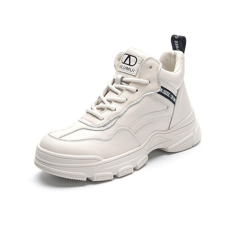 New high-top little white shoes 2025 spring and summer fashion thick-soled breathable casual shoes sports dad shoes women's Martin boots