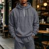 Men's Casual -Lined Long Sleeve Hooded Zip-Up Sweatshirt with Multiple Pockets