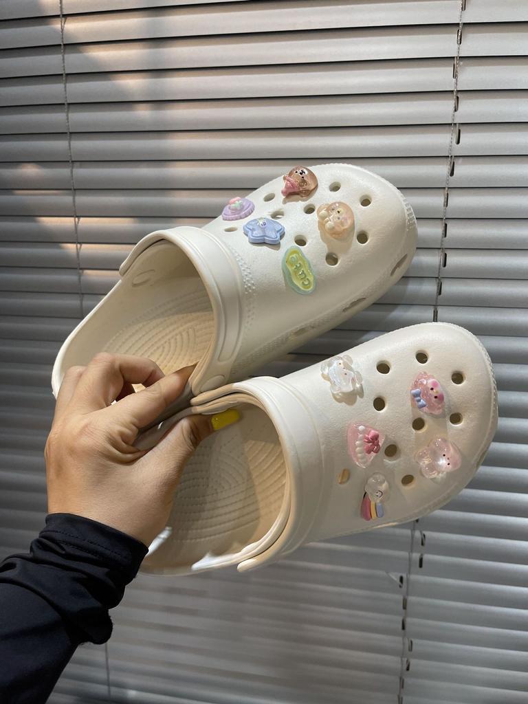 New summer hole shoes slippers women's outer wear summer thick-soled going out sandals women's bag head drag