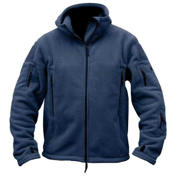 Men's Warm Tactical Fleece Hoodie Jacket Military Polar Thermal Outerwear for Hiking Outdoor