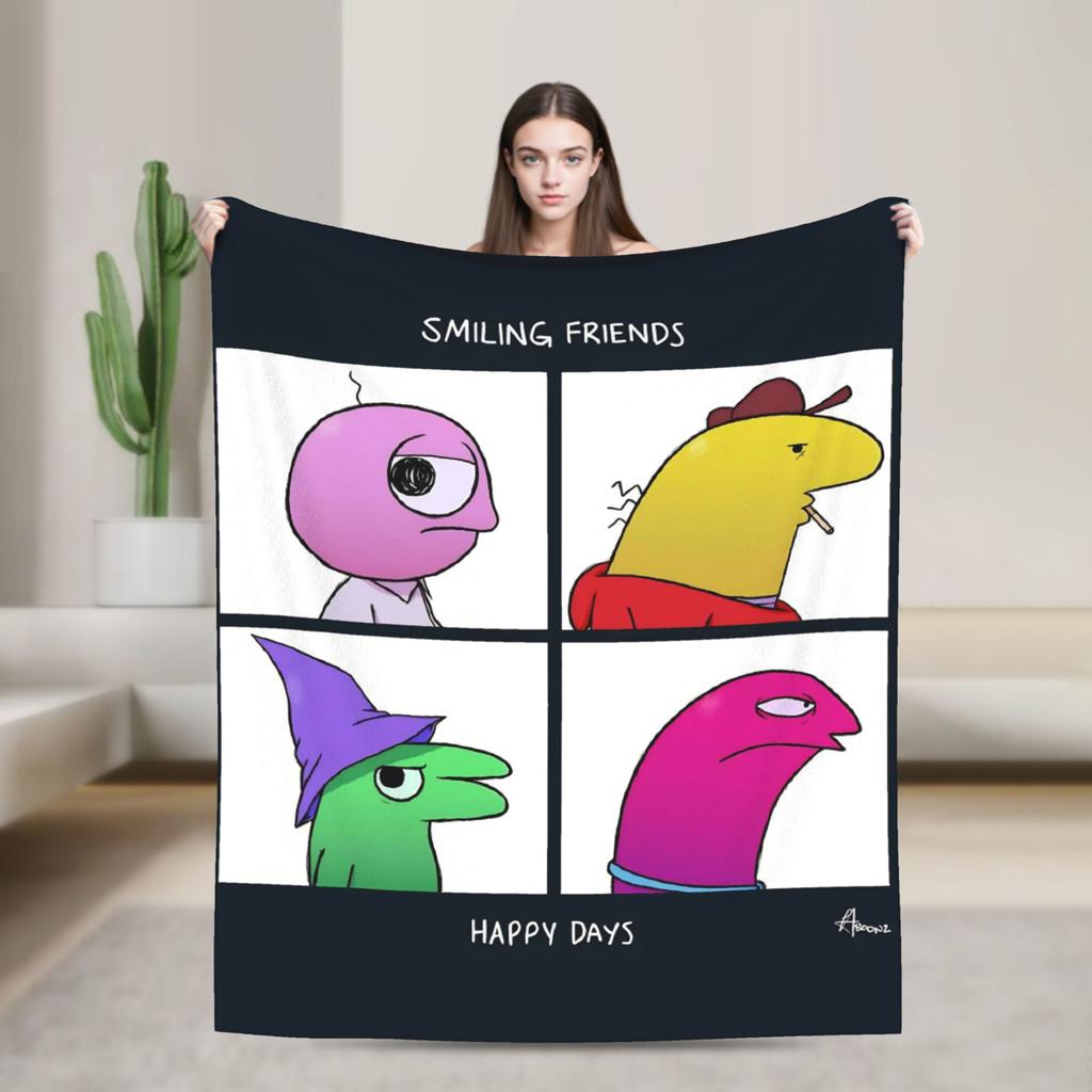 Smiling Friend Games Blanket Quality Warm Soft  Throw Blanket Spring Travel Office Home Decor Novelty Bedspread