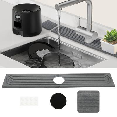 Kitchen Sink Faucet Mat Diatomite Sink Faucet Splash Guard Water Absorbent Stone Sink Tray Quick Drying Soap Sponge Sink Pad