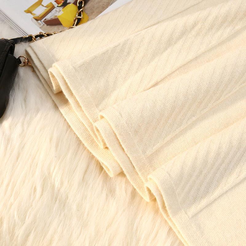 Gonna Midi Lavorata a Maglia da Donna: Morbido, Elastico a Vita Alta, Avvolgente sui Fianchi, Design Plissettato A-Line Snellente