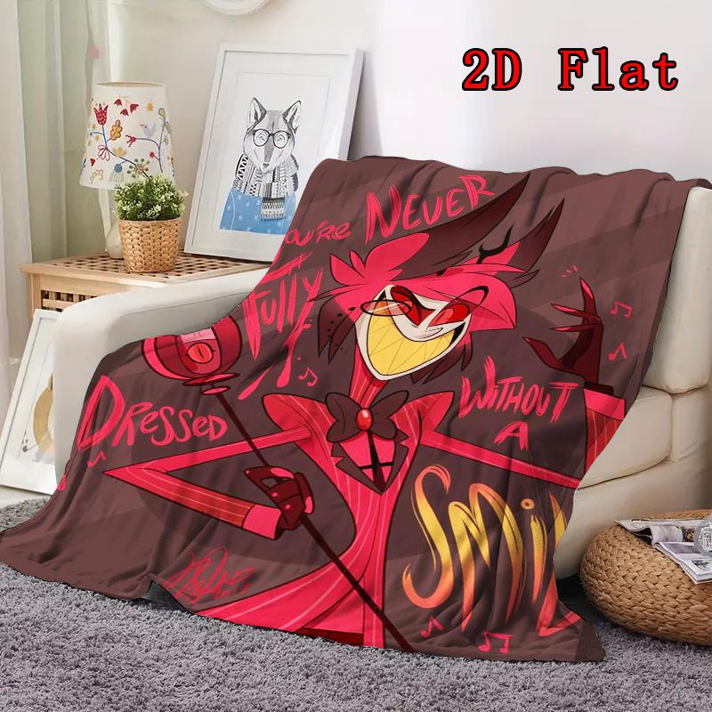 Hazbin Hotel 2D Flat Pattern Flannel Blanket High quality All Seasons Warmth and Comfort Perfect for Christmas Gifts.NMT0928350