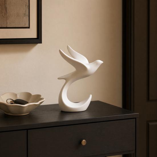 3D Printed Abstract Pigeon Figurine Jewelry Holder Flying Pigeon Desk Decor Ornament Mini
