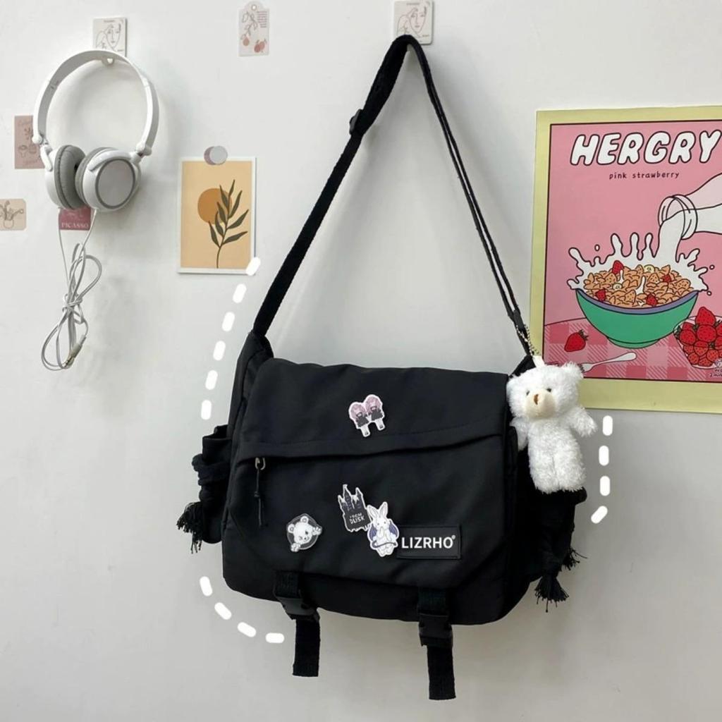 Bolsa Transversal Mochila Kawaii Grande Capacidade Mochila Estética Fofa Casual Viagem Mochilas Mochilas Diárias