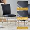 2 Black Modern Dining Chairs, 89 Cm High, PU, Silver-Colored Metal Legs, Available In Multiple Colors, Suitable for Office, Restaurant, Etc.