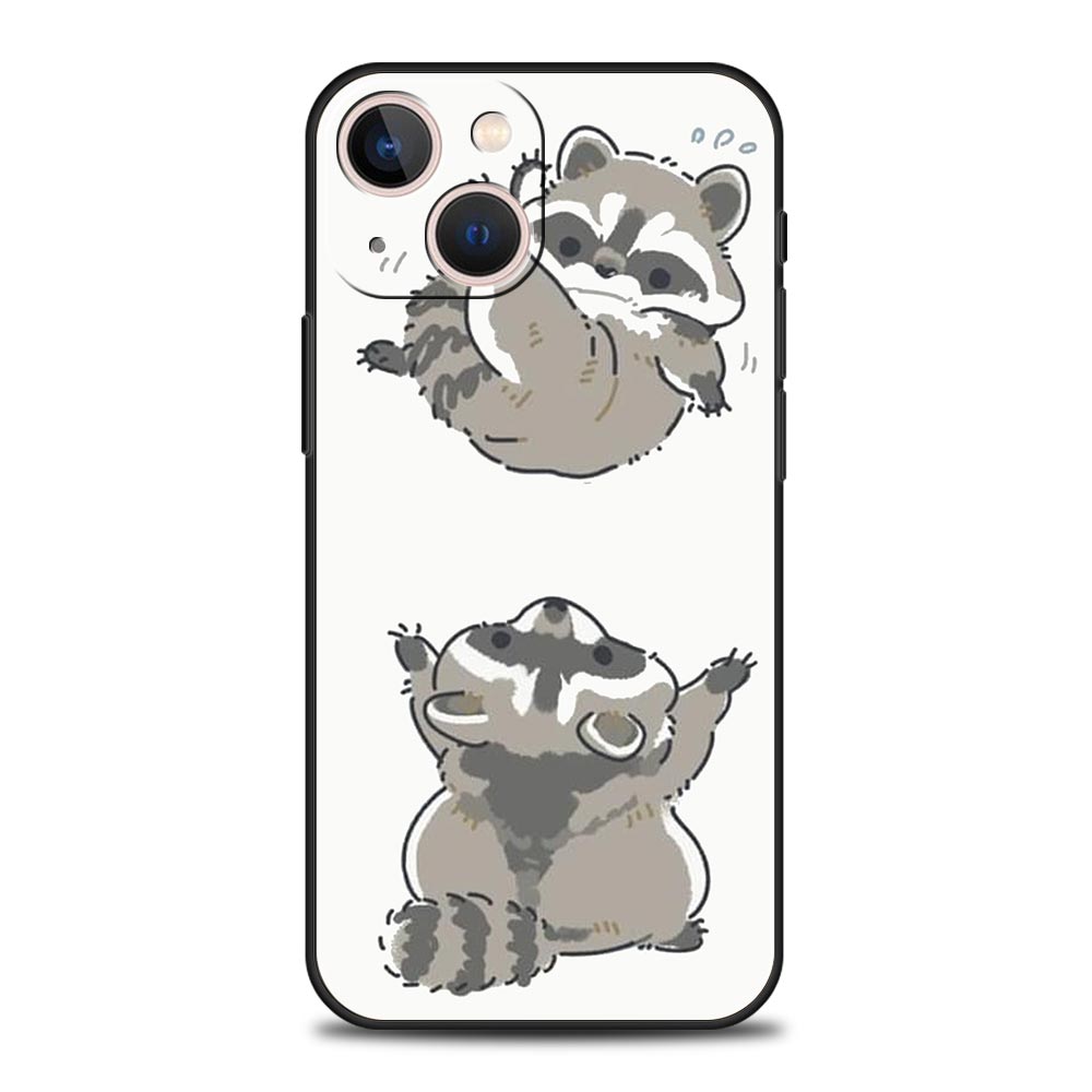 

Phone Case For iPhone 17 16e 15 14 13 12 11 Pro Max SE 7 8 Plus Shell iPhone 16 Soft TPU Cover Raccoon iPhone 17 Pro