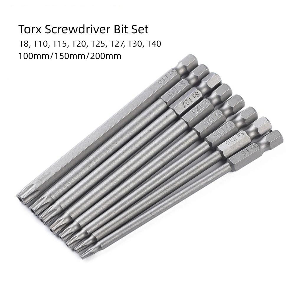 8PCS T8-T40 Hex Head Allen Wrench Drill Bits Set Screwdriver Socket Bit  Wrench Use