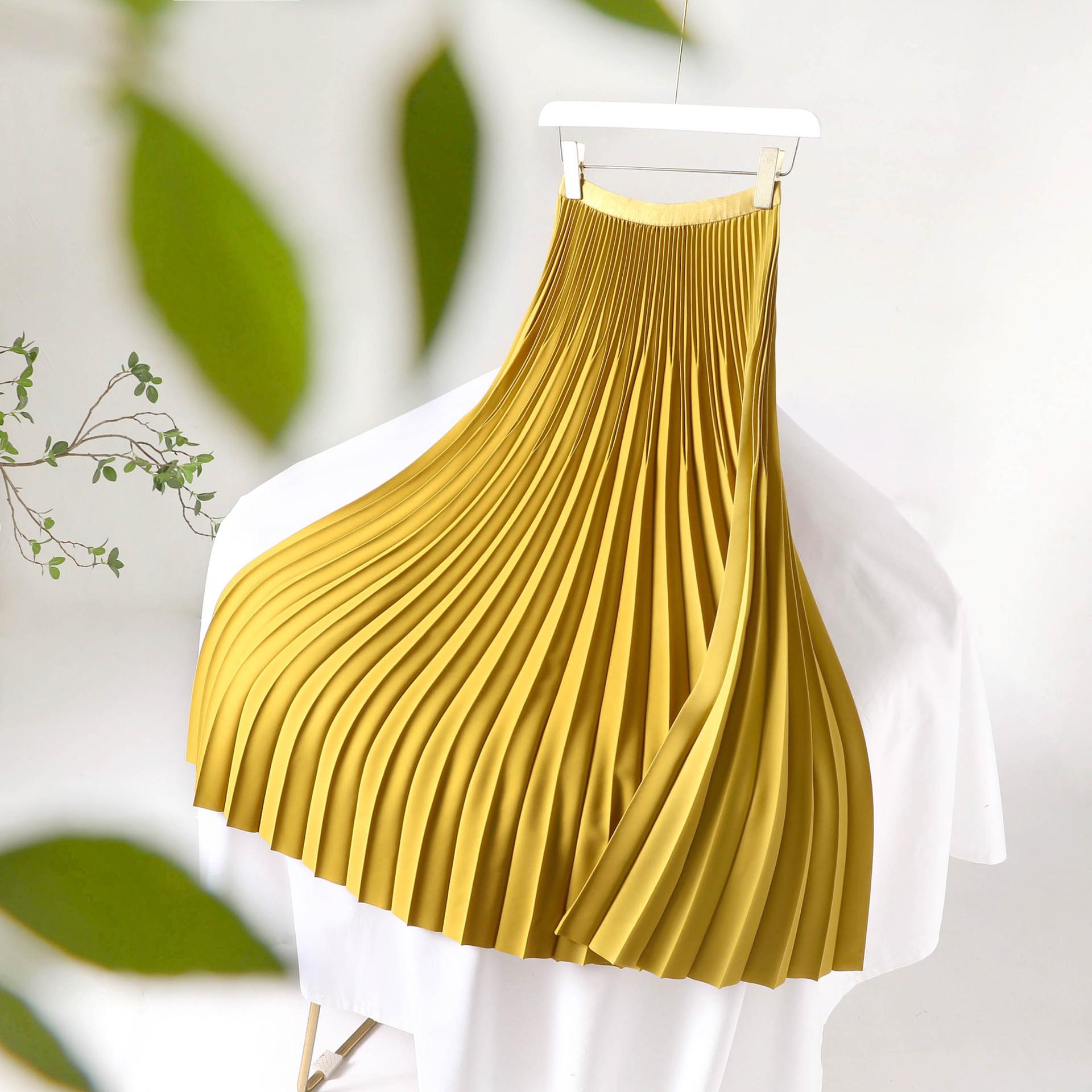 

2026 Spring Pleated A-line Midi Skirt One Size