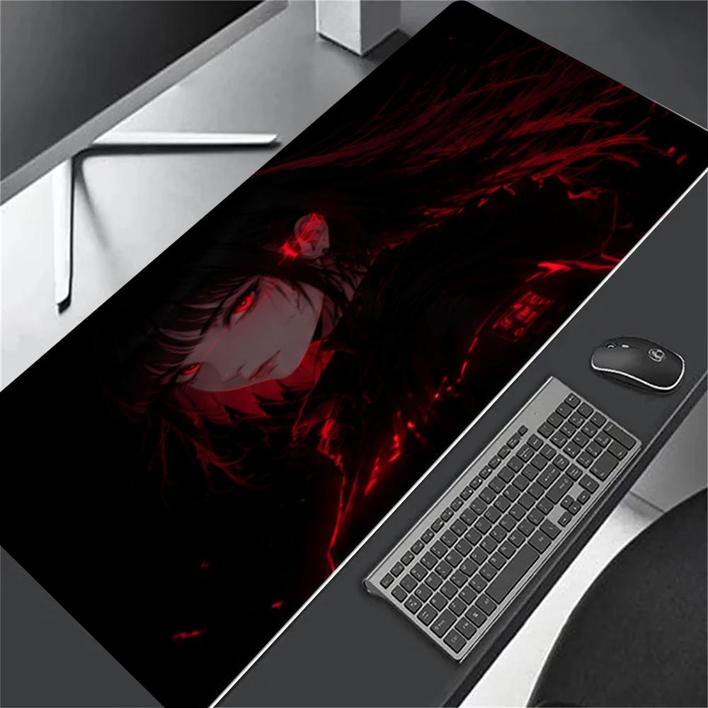 Dunkler Gothic-Stil Rote Augen Mädchen Mauspads Schreibtischmatte Schreibtisch-Interieur Mauspads Gamer Spielmatte Gaming-Raum Dekoration Großes Mauspads