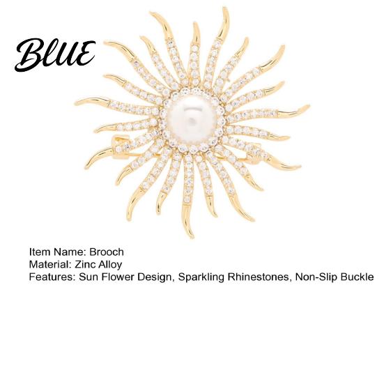Scarf Pin Women Brooch High-Gloss Rhinestone Faux Pearl Inlay Sparkling