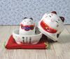 Yakushi Kiln Trinket Mike Rising Good Luck Maneki-neko Box, (Black, Maneki-neko Design) (Includes Sticker)