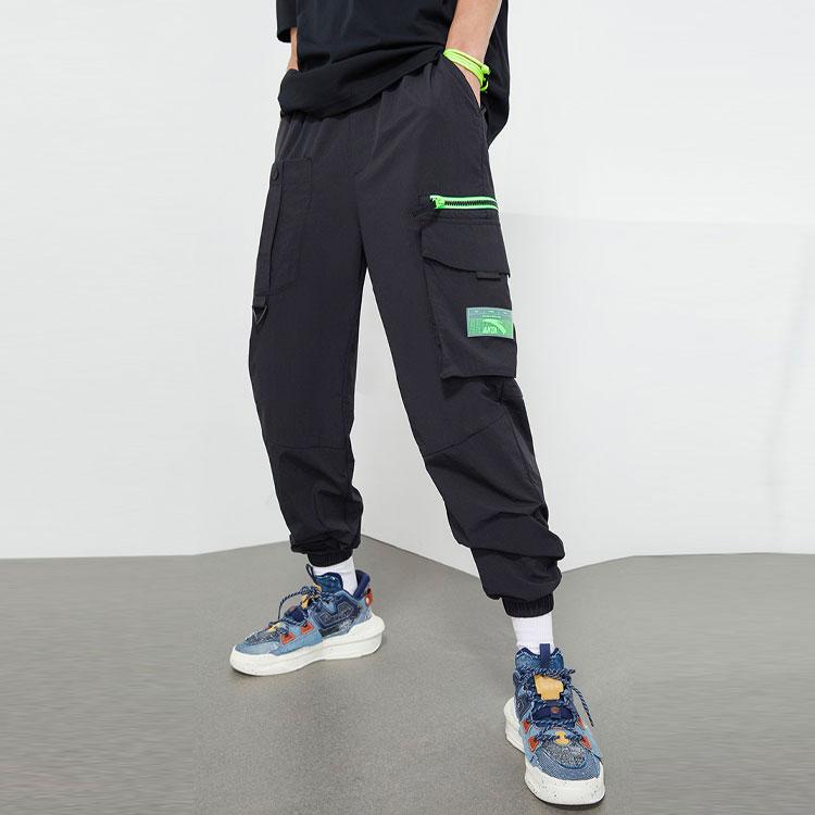 Anta Solid Color Drawstring Jogger Work Pants Men Bottoms Black 152138511-1