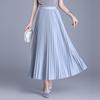 Plisowana spódnica A-line długa z gumką w pasie - Wszechstronny koreański styl - Wiosna-Lato 2026