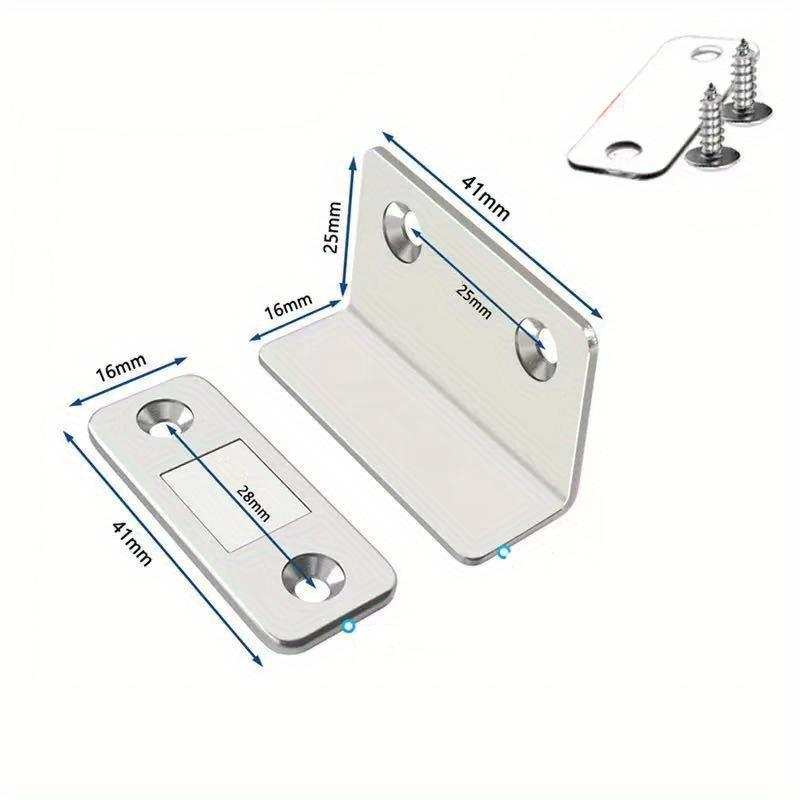 1/2pairs L-Shaped Drawer Magnets, Adhesive Magnetic Seals for Cabinet Doors, Suitable for Kitchen And Wardrobe Doors Door Closer