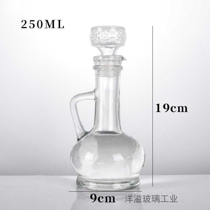 Skleněná nádoba na olej o objemu 350 ml v evropském stylu s rukojetí Láhev na olej Láhev na koření Láhev na olivový olej pro domácnost Láhev na olivový olej do kuchyně Kuchyňské koření