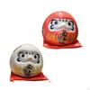 Ceramic Daruma Doll Statue Ornament Piggy Bank for Cafe Apartment Restaurant Red