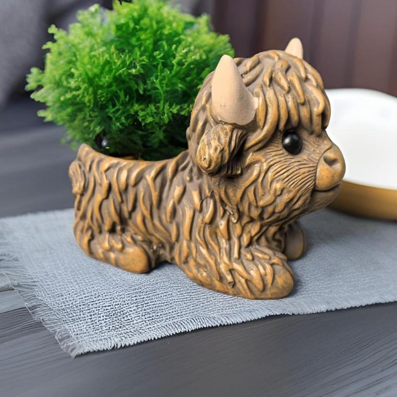 1pc Highland Cow Silicone Candle Mold - Reusable Animal Shaped Mold for DIY Handmade Candles, Plaster & Resin Crafts - Farmhouse