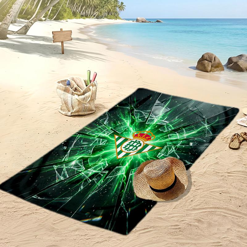Real Betis Football Print Beach Towel, Large Soft Quick Dry Towel for Beach Camping Swimming