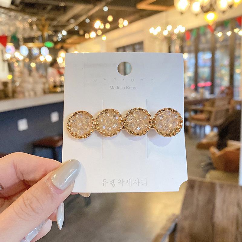 Korean Rhinestone Pearl Hairpin for Women: Elegant Side Clip for Bangs