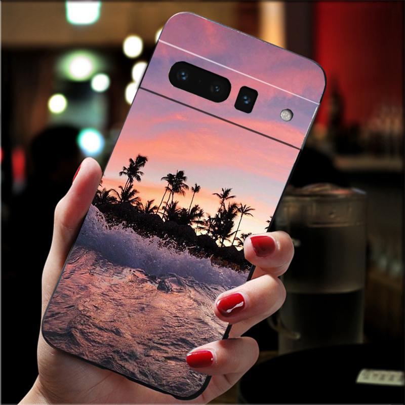 

Phone Case For Google Pixel 10 9 Pro XL 9A 8 7 6 Pro Pixel 8A 7A 6A Pixel 8 7 6 5 Palm Summer Beach Sea Google Pixel 8