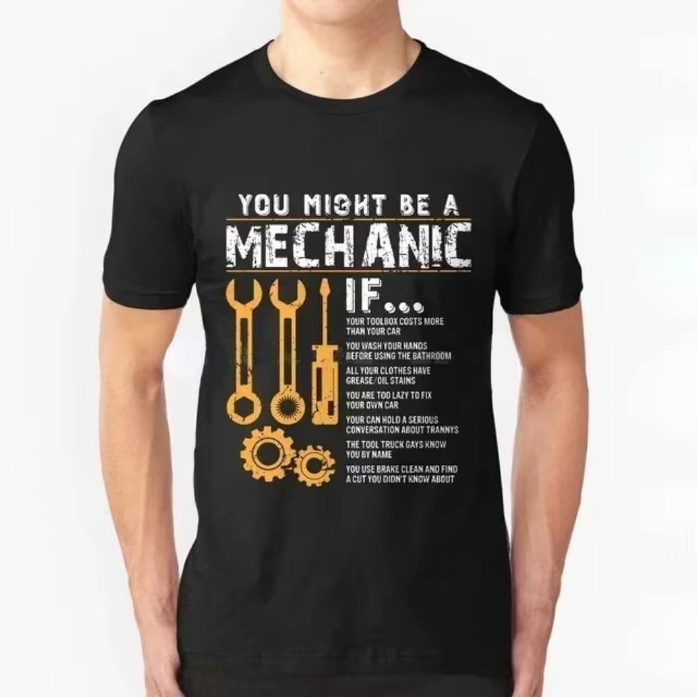Funny Mechanic Gifts Rife Young Tshirts Design Tops Shirt Woman Hip Hop Tees Vintage You Might Be A Mechanic If Printed T-Shirt
