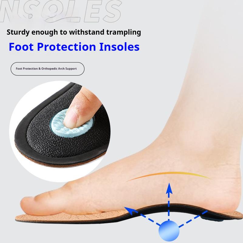 New Breathable Leather Insole Arch Support Orthopedic Insoles Men's and Women's Flatfoot Corrective Insoles