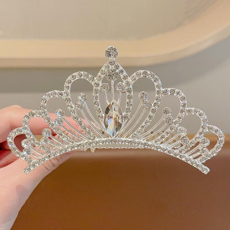 Kids Princess Crown Rhinestone Hair Comb Set