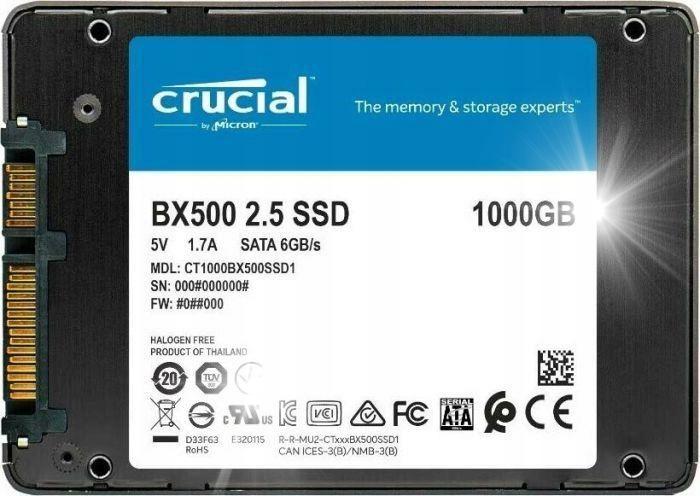 Dysk SSD Crucial BX500 1TB SATA 3 (540/500 MB/s) 3D NAND, 7mm
