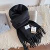 Atmosphere Solid Color Scarf Women's Winter High Sense Versatile Fashion Korean Thickened Imitation Cashmere Scarf To Keep Warm
