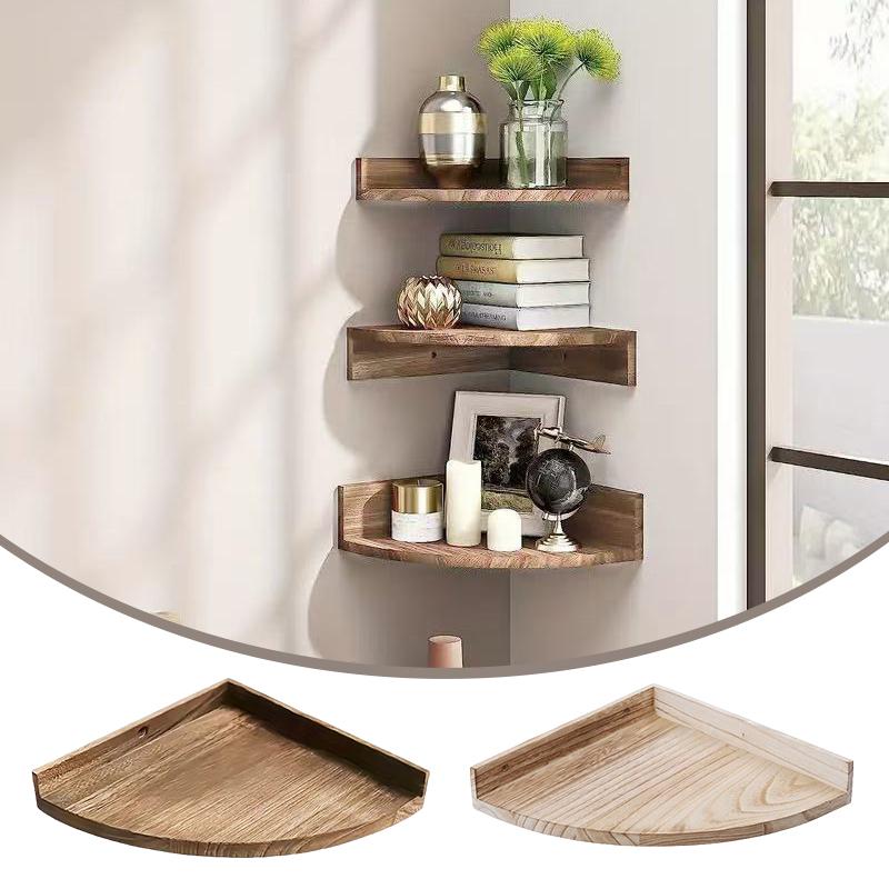 1PC Succulent Plant Shelf for Living Room Triangle Shaped Decorative Fan-shaped Storage Shelf Wooden Storage Rack 39x28cm