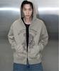 Pitchblack Vintage Pigment Printing Hood Zip Up (Beige)