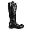 The same shoes retro washed horse leather versatile and thin zipper thick heel platform knight boots